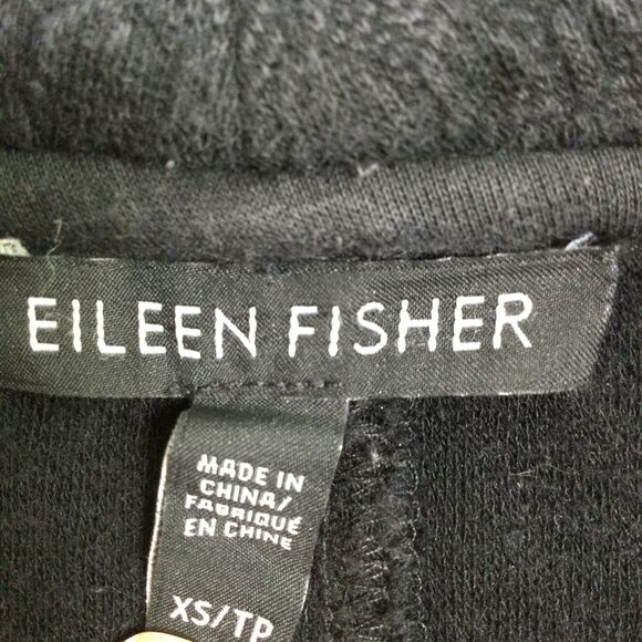 Eileen Fisher Women's High-Collar Jacket Full Zip Cotton Black Size XS - Picture 11 of 13